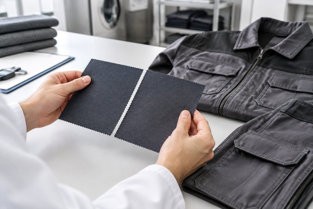 Checking Workwear Fabric Stability